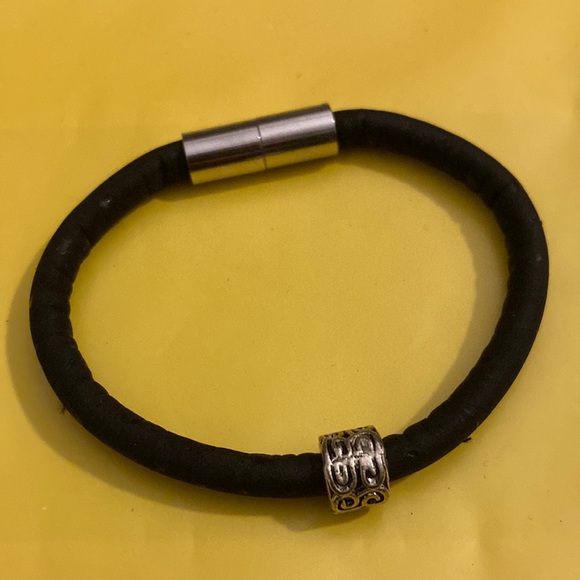 Handmade Cork Bracelet with Charm and Magnetic Snap - Picture 1 of 4